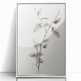 Vintage Botanical Art Print: Elegant Leaf Stem in Black & White