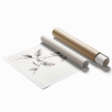 Vintage Botanical Art Print: Elegant Leaf Stem in Black & White