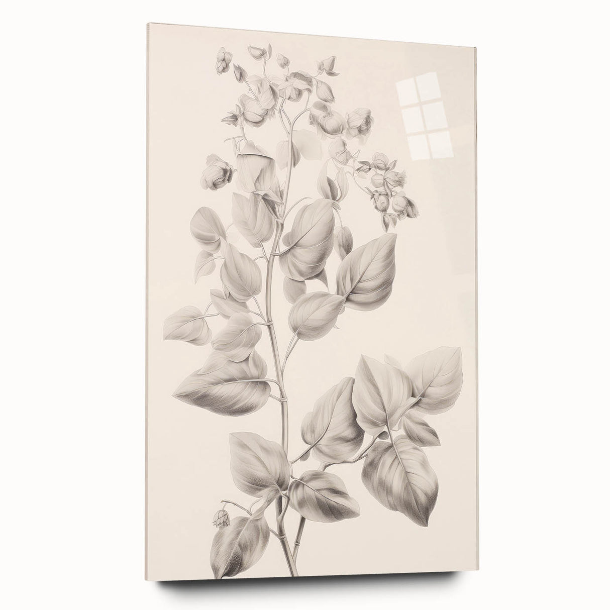 Vintage Botanical Art Print: Detailed Floral Leaf Illustration