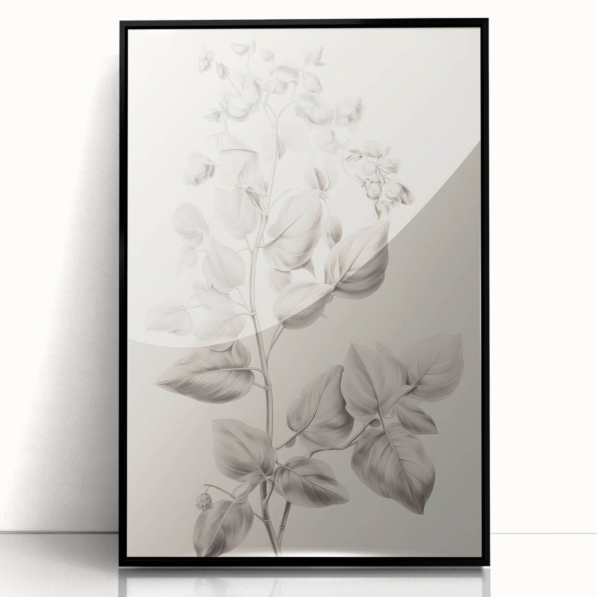 Vintage Botanical Art Print: Detailed Floral Leaf Illustration