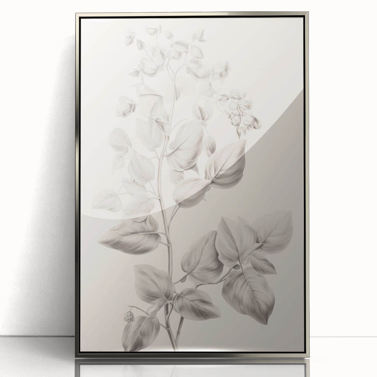 Vintage Botanical Art Print: Detailed Floral Leaf Illustration