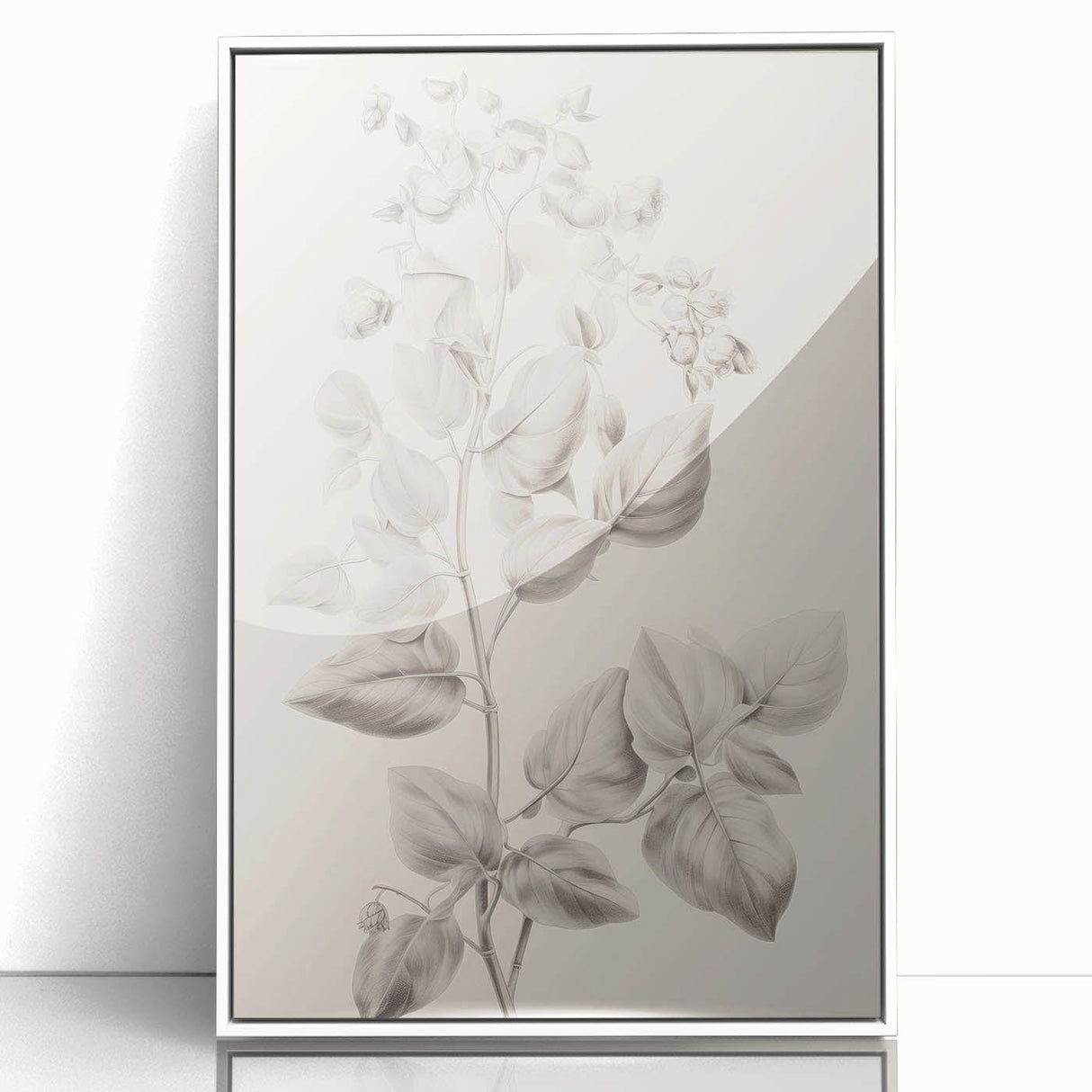 Vintage Botanical Art Print: Detailed Floral Leaf Illustration