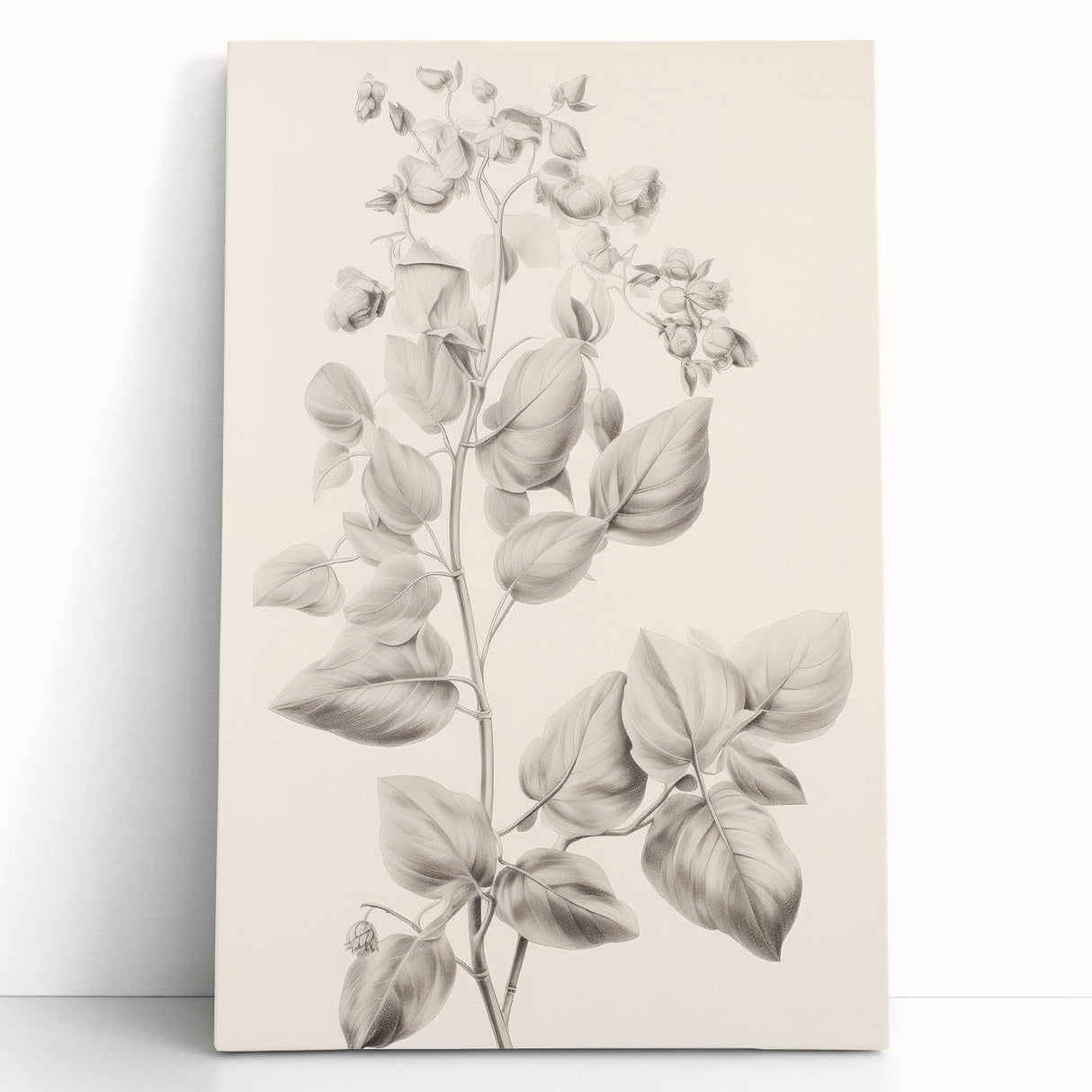 Vintage Botanical Art Print: Detailed Floral Leaf Illustration