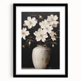 Vintage Botanical Art Print: White Floral Vase Illustration