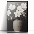 Vintage Botanical Art Print: White Floral Vase Illustration