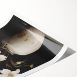 Vintage Botanical Art Print: White Floral Vase Illustration