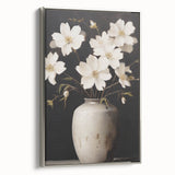 Vintage Botanical Art Print: White Floral Vase Illustration