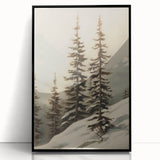 Vintage Winter Landscape Print – Botanical Nature Wall Art
