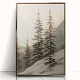 Vintage Winter Landscape Print – Botanical Nature Wall Art