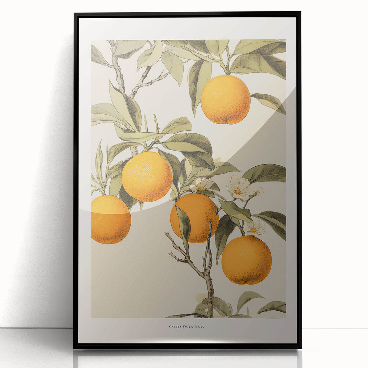 Vintage Botanical Orange Tree Print – Retro Citrus Wall Art