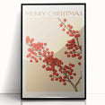 Vintage Christmas Botanical Print – Festive Red Berry Wall Art