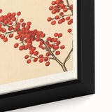 Vintage Christmas Botanical Print – Festive Red Berry Wall Art