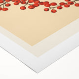 Vintage Christmas Botanical Print – Festive Red Berry Wall Art