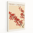 Vintage Christmas Botanical Print – Festive Red Berry Wall Art