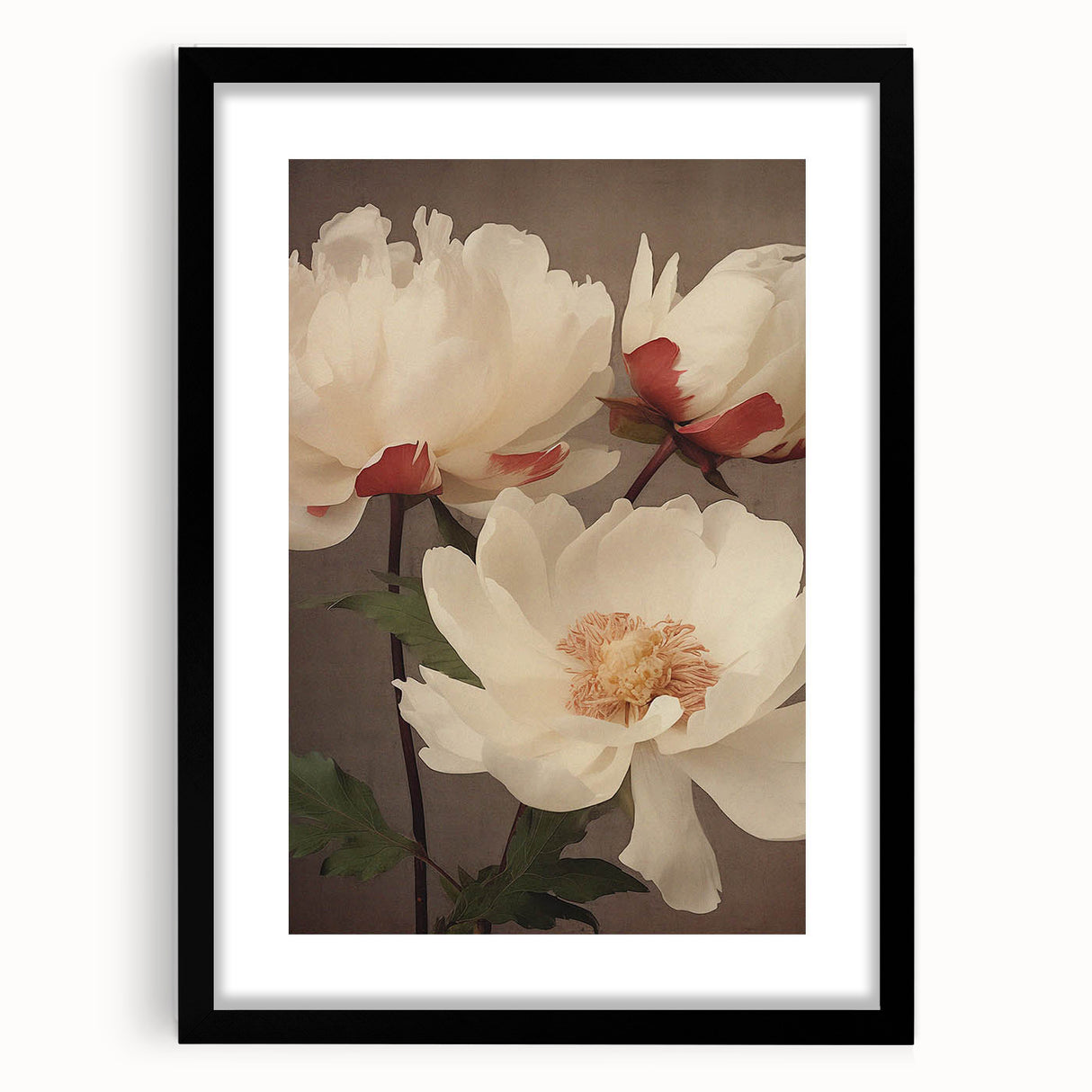 Vintage Peony Floral Print – Classic Botanical Wall Art
