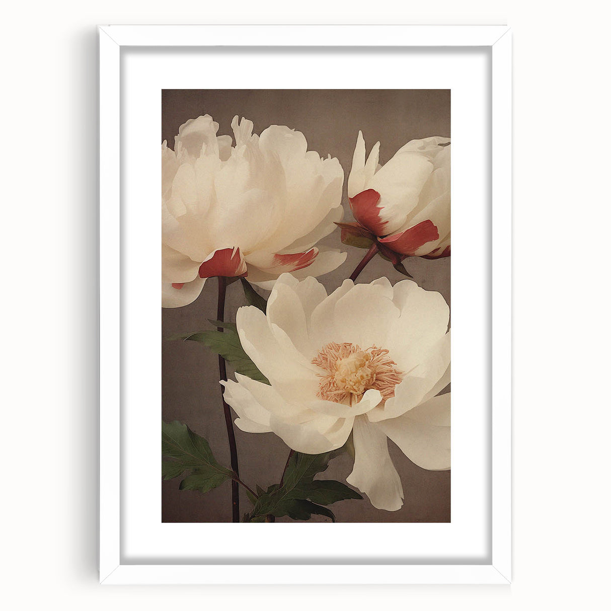 Vintage Peony Floral Print – Classic Botanical Wall Art