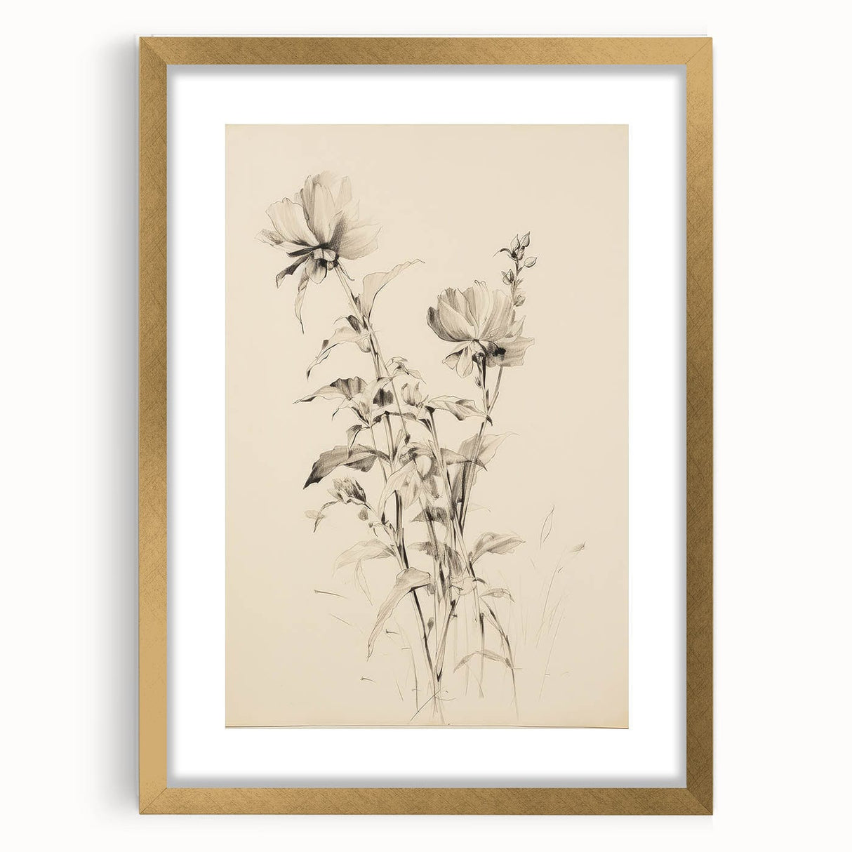 Vintage Botanical Art Prints - Antique Floral Illustrations in Black and White