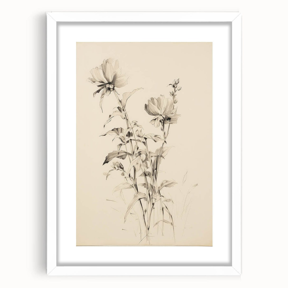 Vintage Botanical Art Prints - Antique Floral Illustrations in Black and White