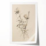 Vintage Botanical Art Prints - Antique Floral Illustrations in Black and White