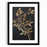 Vintage Botanical Art Prints – Olive Branch with Golden Olives