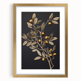 Vintage Botanical Art Prints – Olive Branch with Golden Olives