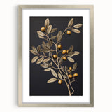 Vintage Botanical Art Prints – Olive Branch with Golden Olives