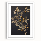 Vintage Botanical Art Prints – Olive Branch with Golden Olives