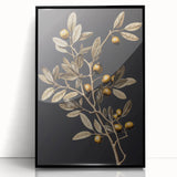 Vintage Botanical Art Prints – Olive Branch with Golden Olives