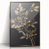 Vintage Botanical Art Prints – Olive Branch with Golden Olives