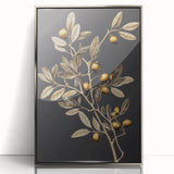 Vintage Botanical Art Prints – Olive Branch with Golden Olives