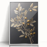 Vintage Botanical Art Prints – Olive Branch with Golden Olives
