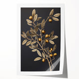 Vintage Botanical Art Prints – Olive Branch with Golden Olives