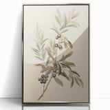 Vintage Botanical Art Prints – Olive Branch with Dark Olives