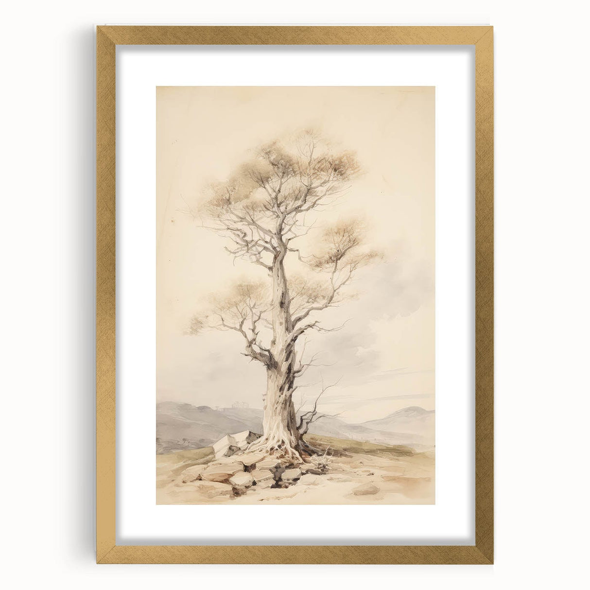 Vintage Botanical Art Prints – Solitary Tree Illustration