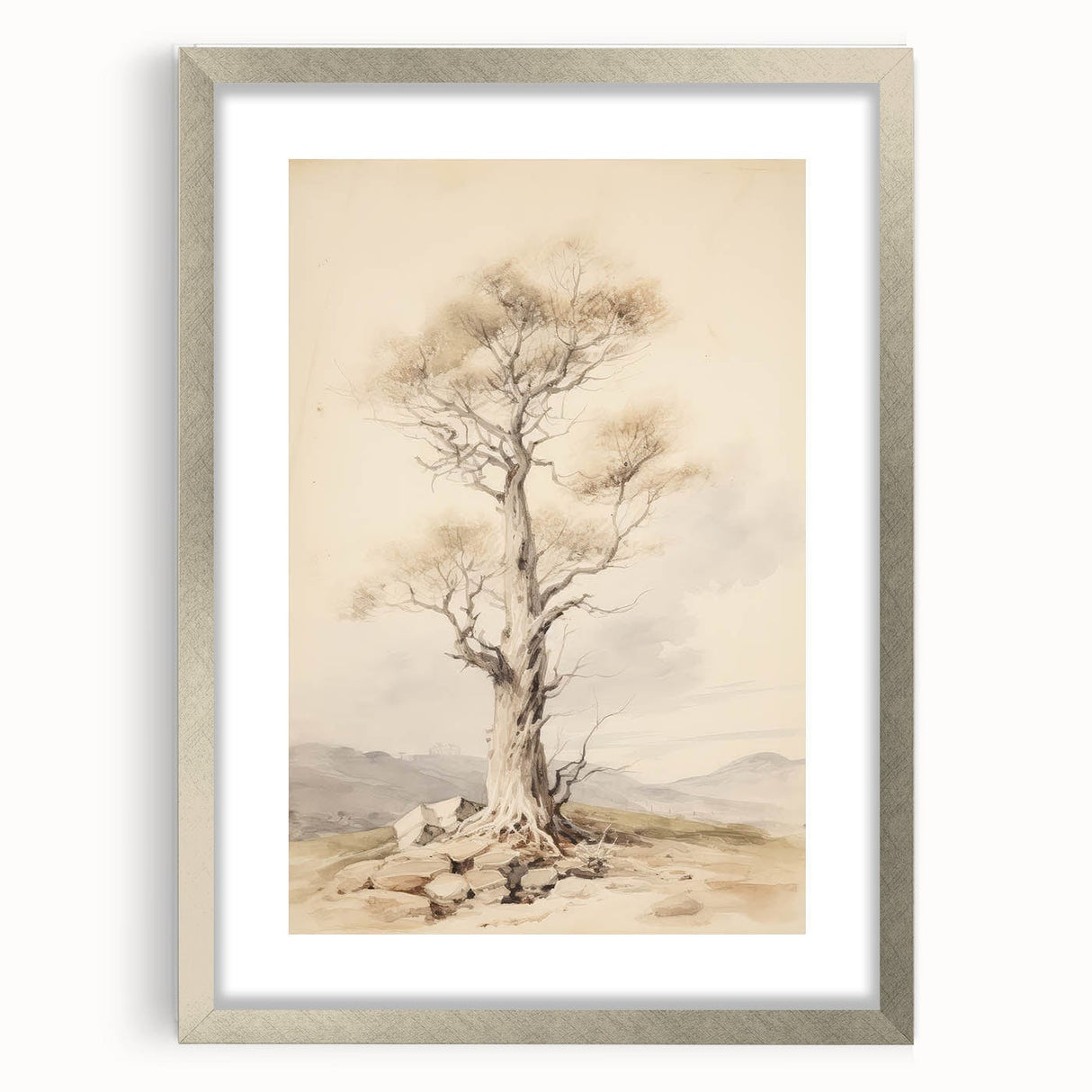 Vintage Botanical Art Prints – Solitary Tree Illustration