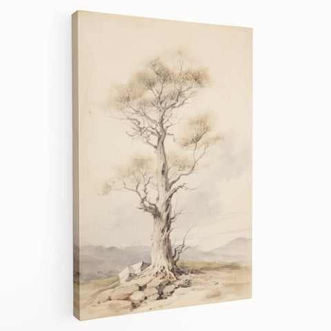 Vintage Botanical Art Prints – Solitary Tree Illustration