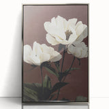 Vintage White Peonies Still Life – Elegant Floral Wall Art Print