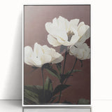 Vintage White Peonies Still Life – Elegant Floral Wall Art Print