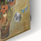 Vintage Floral Bouquet in Vase with Butterflies – Framed Wall Art