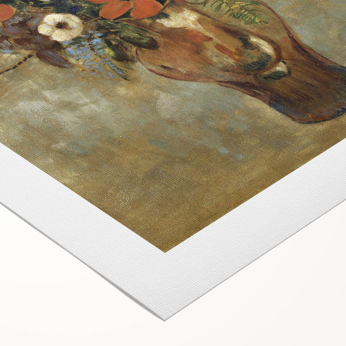 Vintage Floral Bouquet in Vase with Butterflies – Framed Wall Art