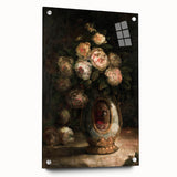 Vintage Botanical Art Prints - Antique Floral Vase with Roses