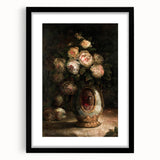 Vintage Botanical Art Prints - Antique Floral Vase with Roses