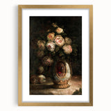 Vintage Botanical Art Prints - Antique Floral Vase with Roses