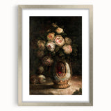Vintage Botanical Art Prints - Antique Floral Vase with Roses