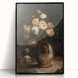 Vintage Botanical Art Prints - Antique Floral Vase with Roses