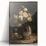 Vintage Botanical Art Prints - Antique Floral Vase with Roses