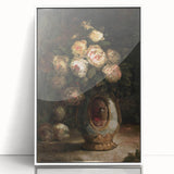 Vintage Botanical Art Prints - Antique Floral Vase with Roses