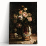 Vintage Botanical Art Prints - Antique Floral Vase with Roses