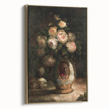 Vintage Botanical Art Prints - Antique Floral Vase with Roses