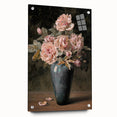 Vintage Botanical Art Prints - Antique Floral Vase with Roses
